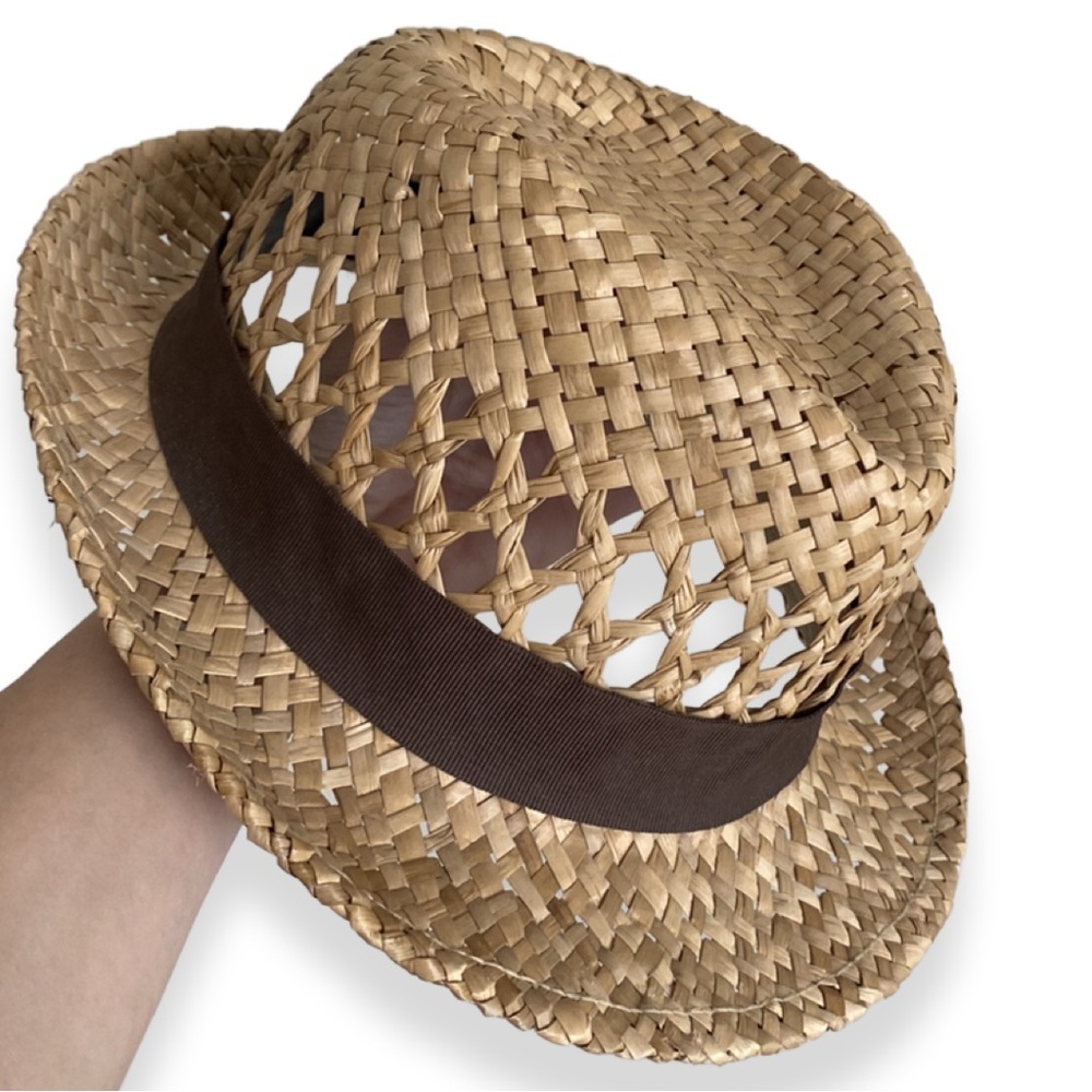 Vintage ALL SAINTS Straw Hat with Brown Ribbon! S/M - Picture 3 of 8